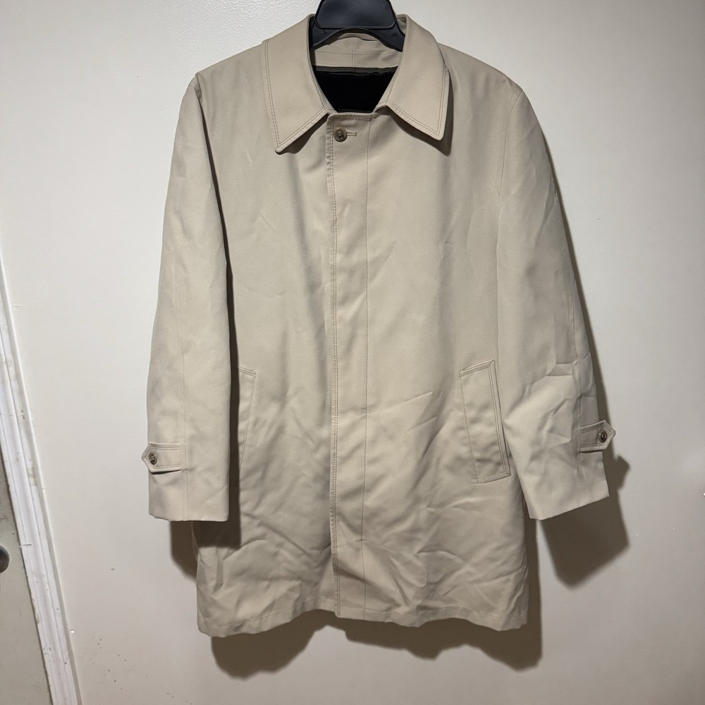 Vintage RoyalTouch Gleneagles All Weather Fur Trench Coat Mens Size Large 42 USA